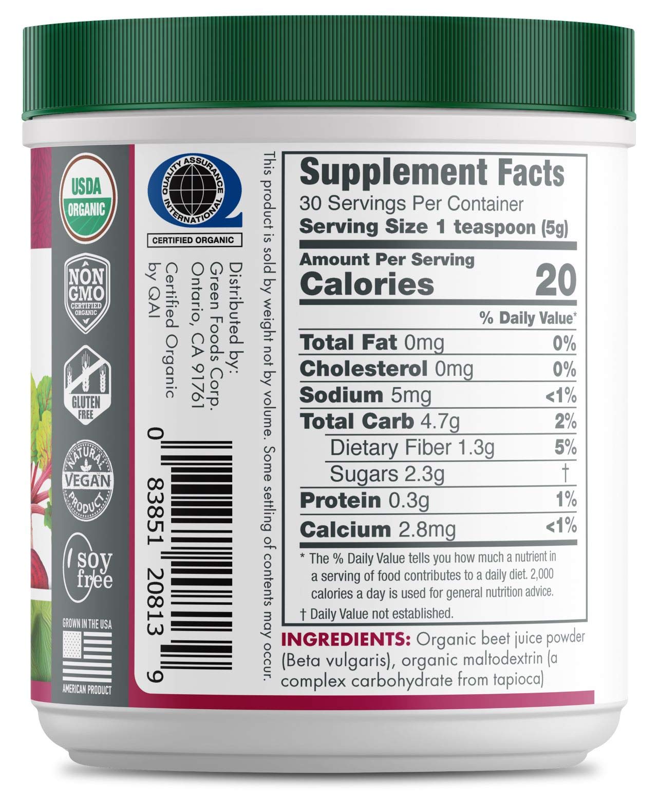 Green Foods Beet Essence Organic Juice Powder