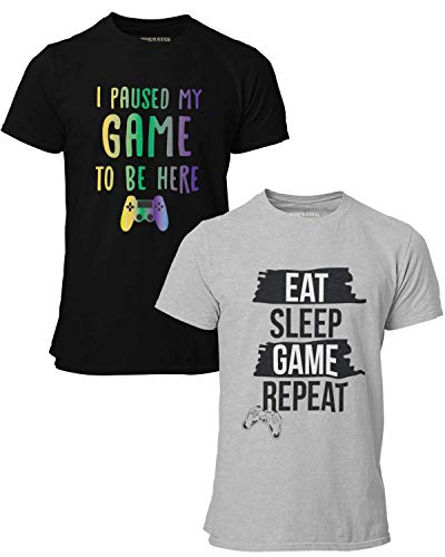 Brooklyn Vertical 2er Pack Video Gamer Gaming Kurzarm Rundhals T-Shirt wi... - Bild 9 von 64