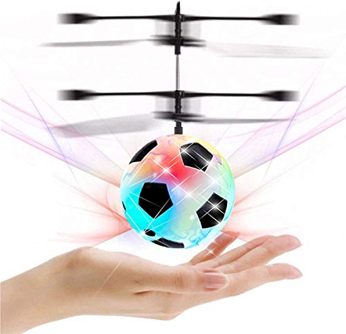 Magic Flying Hover Disco Ball with Colorful Lights, Fun Helicopter Gadget Toy Hovers Above Your Hand by Infrared Induction, Suitable for Indoor and ou