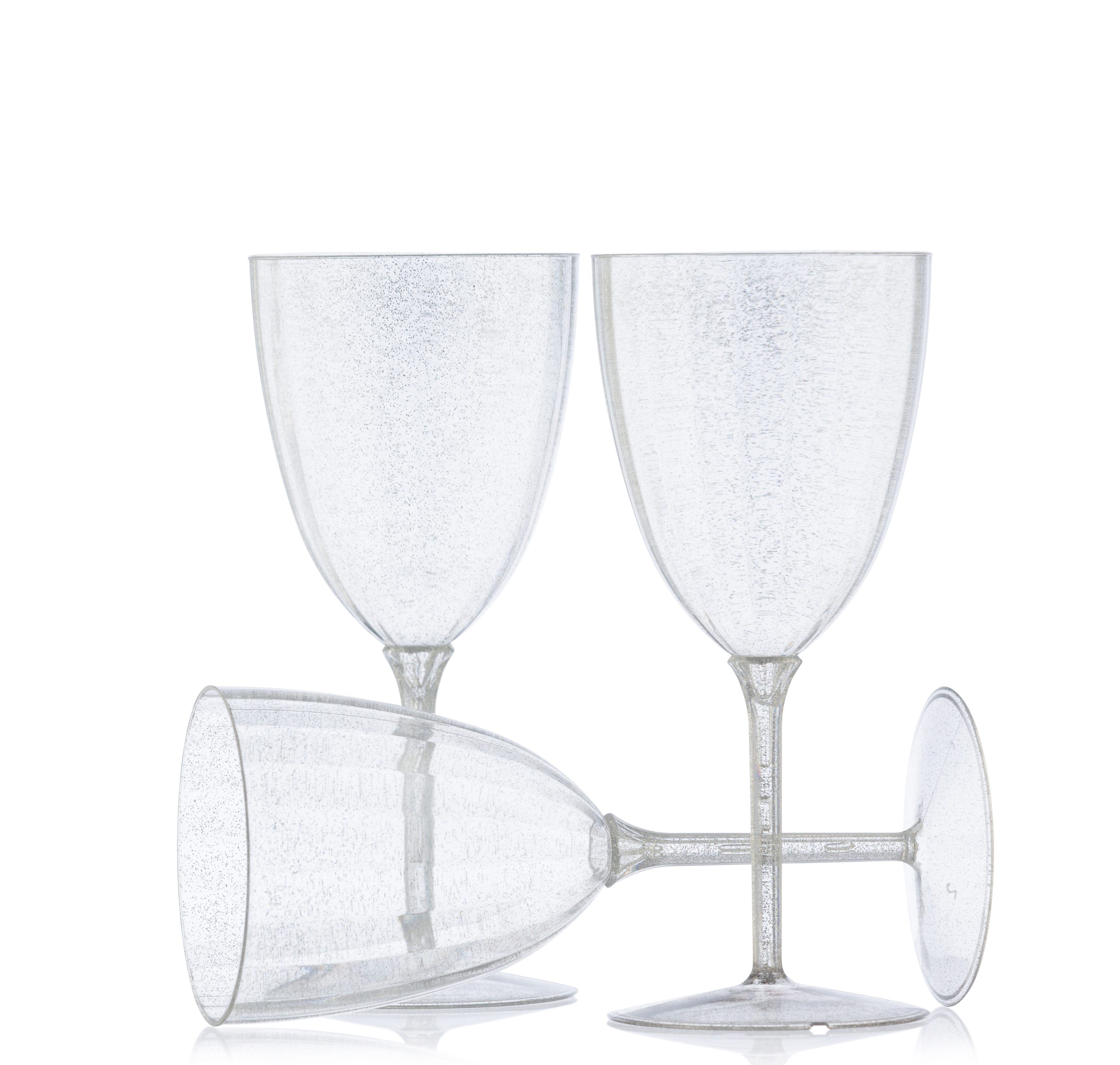 True Party Disposable Plastic Wine Glasses, Stemmed Clear Plastic