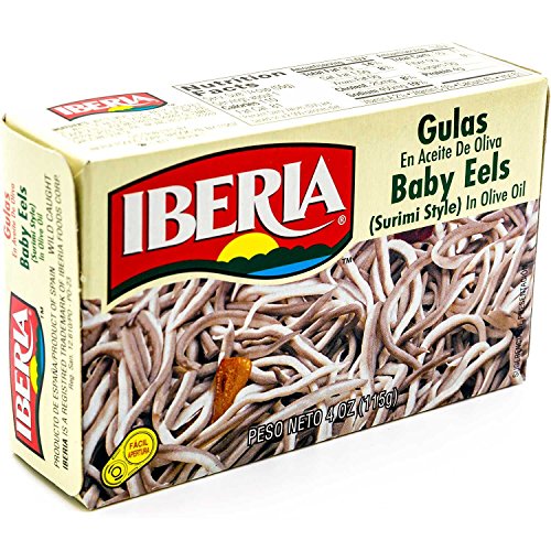 Iberia Baby Eels in Olive Oil, 4 oz Surimi Style Angulas - Picture 10 of 11