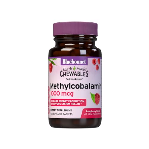 Bluebonnet EarthSweet Methylcobalamin B12 Chewables, Raspberry, 60 Count