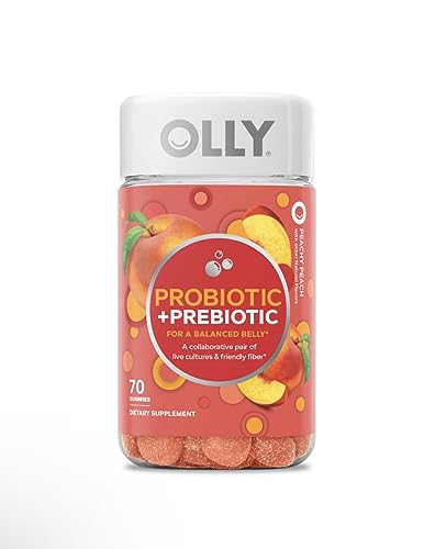 OLLY Probiotic + Prebiotic Gummies, Peach (70 Count)