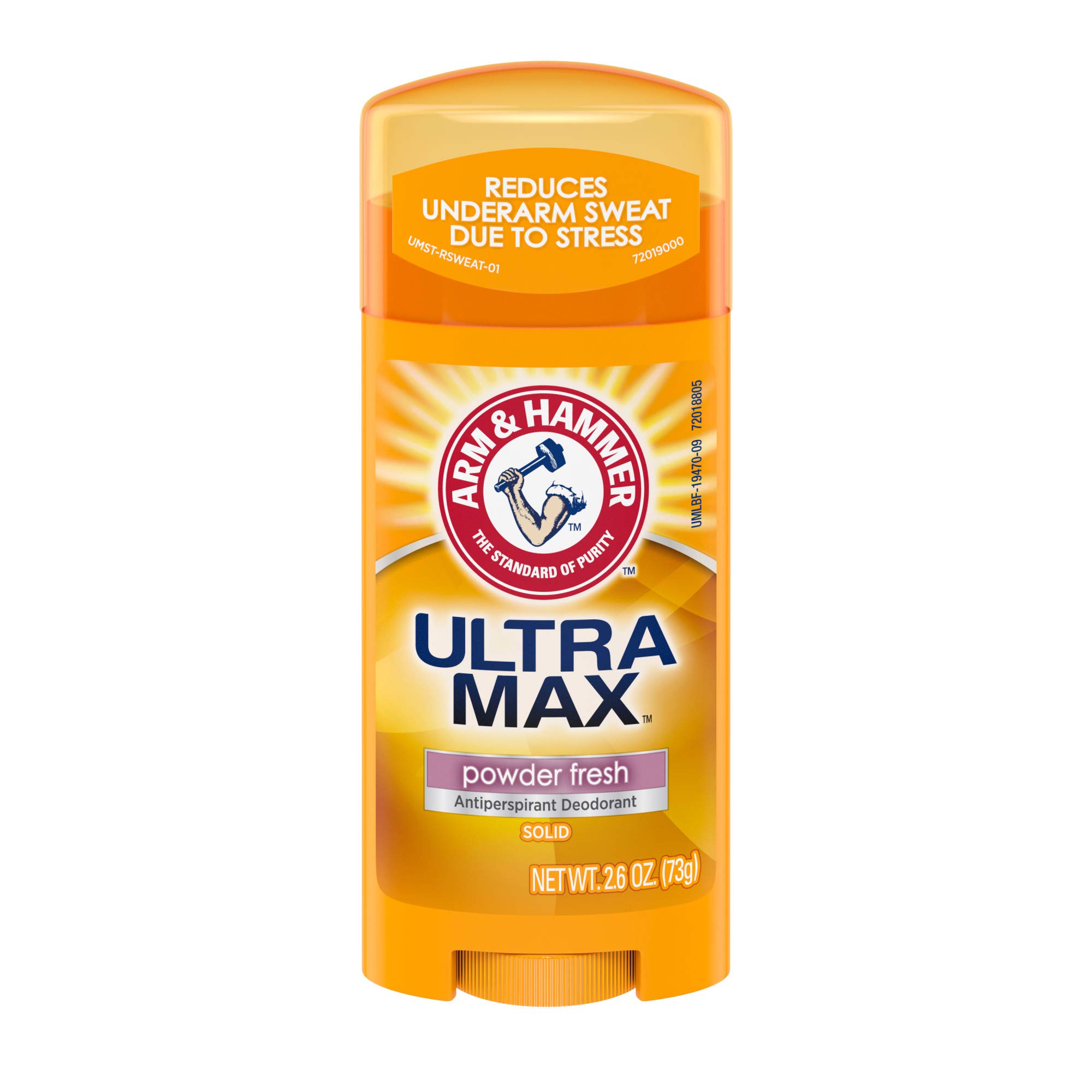 Arm & Hammer Ultra Max Solid Antiperspirant Deodorant, Powder Fresh, 2.6 oz (Pack of 6)