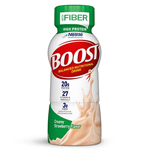 BOOST High Protein with Fiber Nutritional Drink, Creamy Strawberry (24-Pack)
