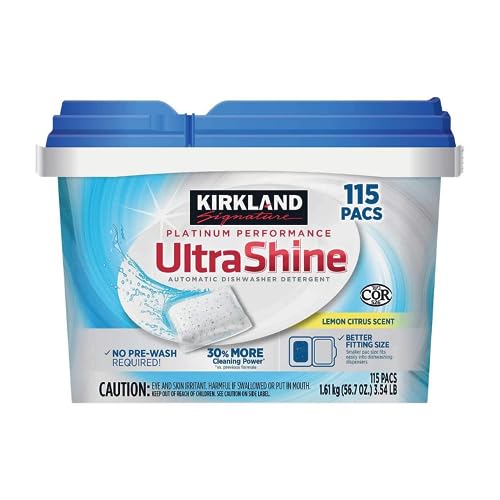 Kirkland Signature UltraShine Dishwasher Detergent Pacs, Lemon