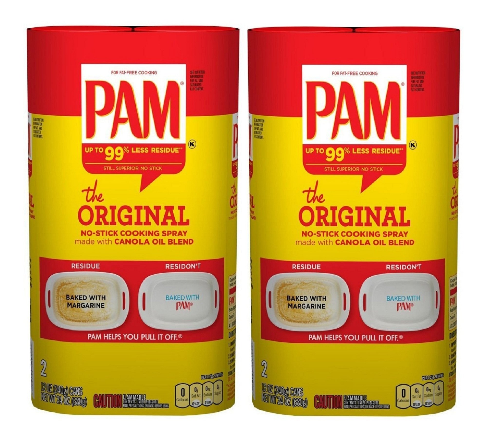 Pam Canola Oil Cooking Spray, 12 oz (4 Cans)