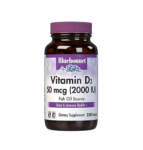 Bluebonnet Vitamin D3 2000 IU (50 mcg), 250 Softgels