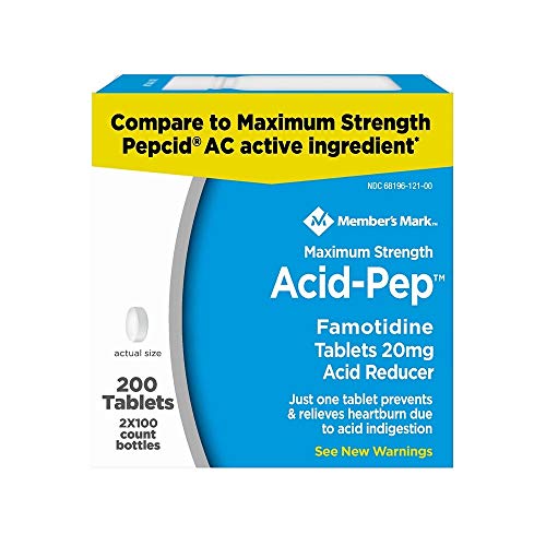 Member's Mark Acid-Pep Famotidine 20 mg Acid Reducer Tablets (100 ct, 2-Pack)