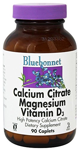 Bluebonnet Calcium Citrate Magnesium Plus Vitamin D, 90 Caplets