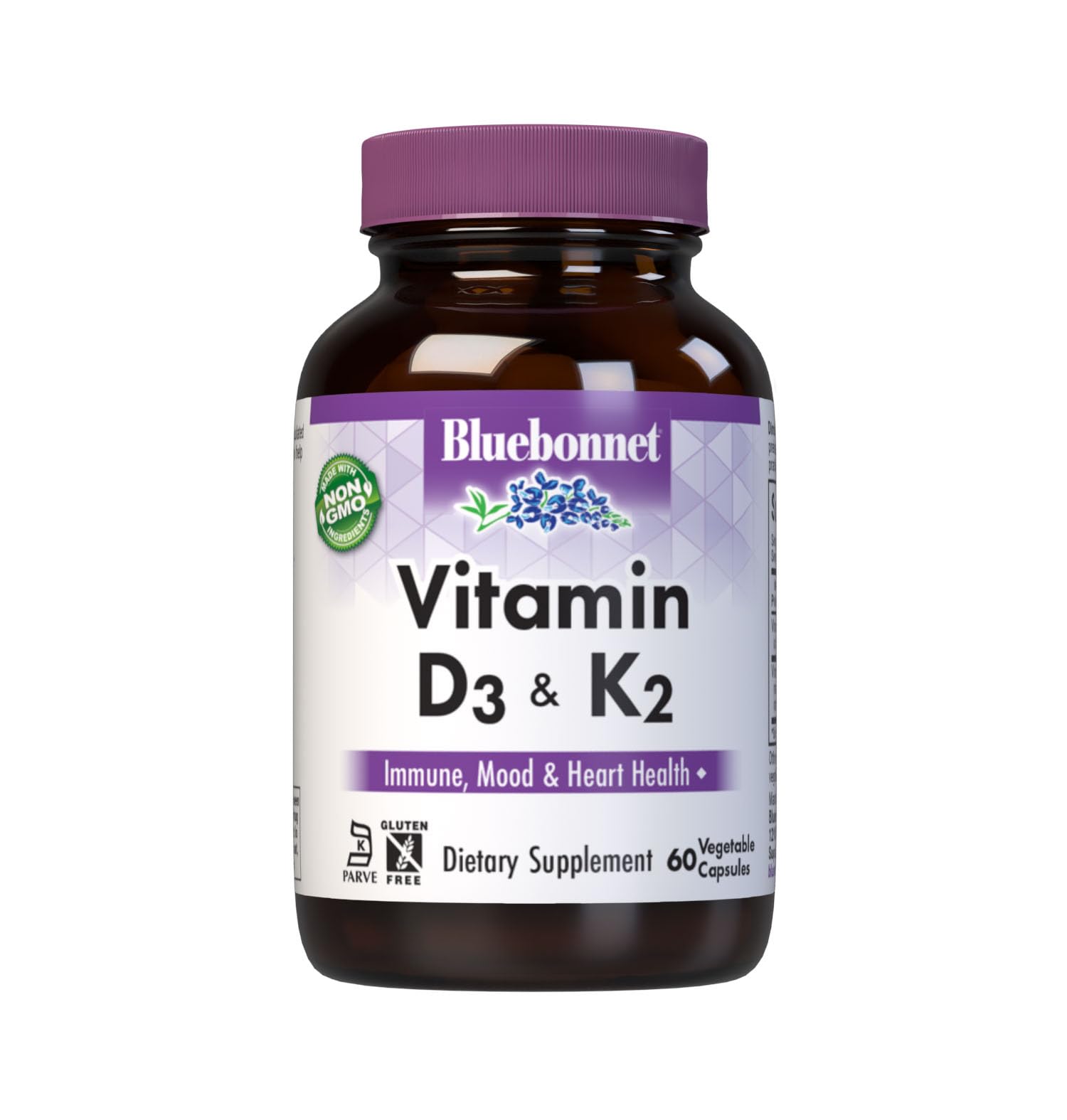 Bluebonnet Vitamin D3 & K2 Vegetable Capsules