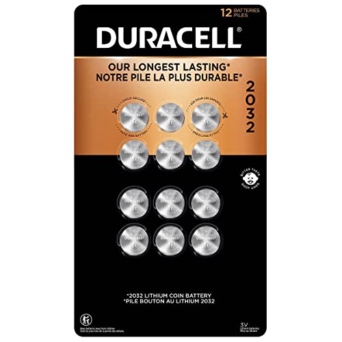 Duracell DL2032 (CR2032) Lithium Coin Cell Batteries, 3V (12-Pack)