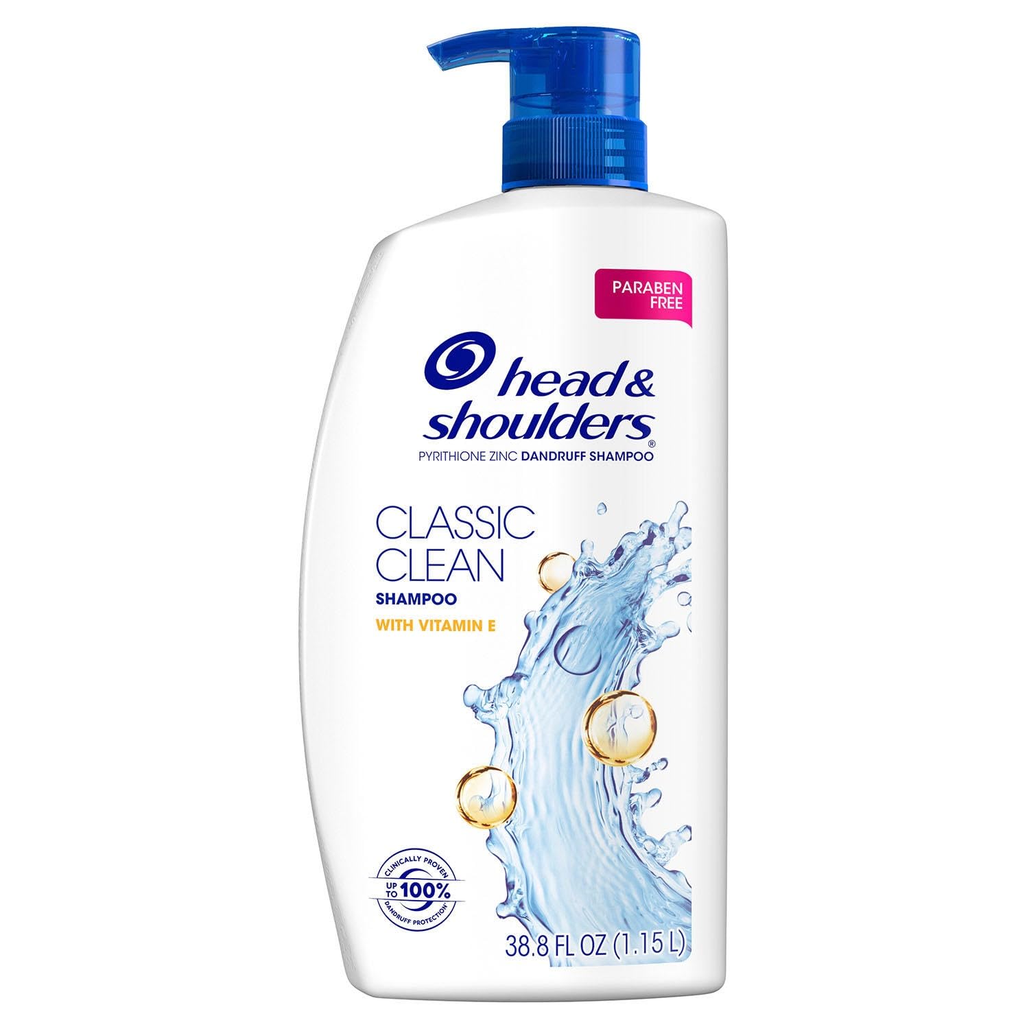 Head & Shoulders Classic Clean Anti-Dandruff Shampoo with Vitamin E, 38.8 fl oz