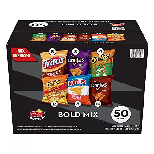 Frito-Lay Bold Mix Variety Pack Chips, 50 Count