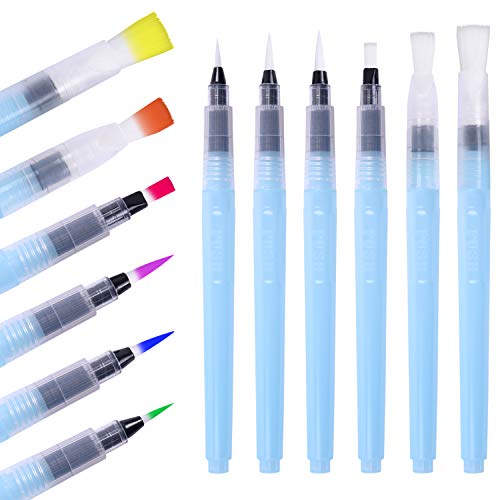 ga zo door Spit Zending Wisdompro Water Brush Pens, Set of 6 Aqua Painting Brushes for Water  Soluble Col | eBay