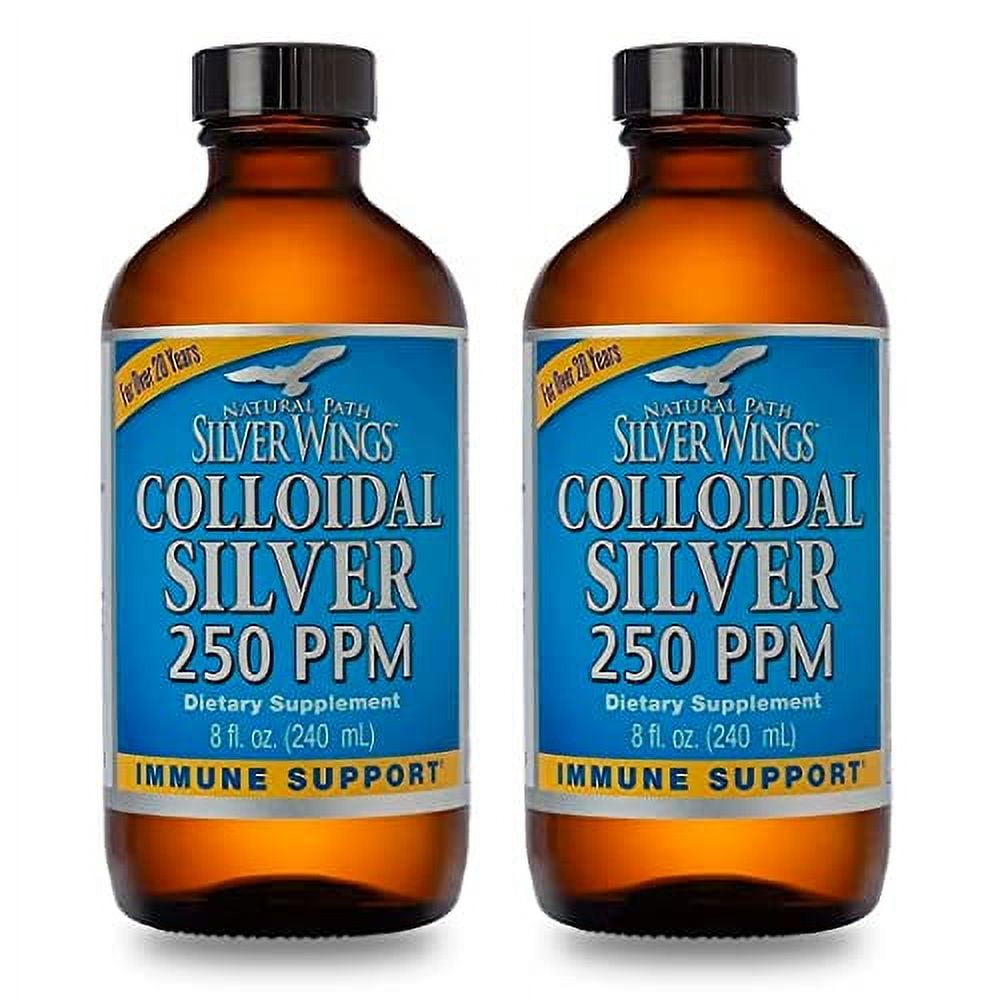 Natural Path Silver Wings Colloidal Silver 250 ppm, 8 fl oz (2-Pack)