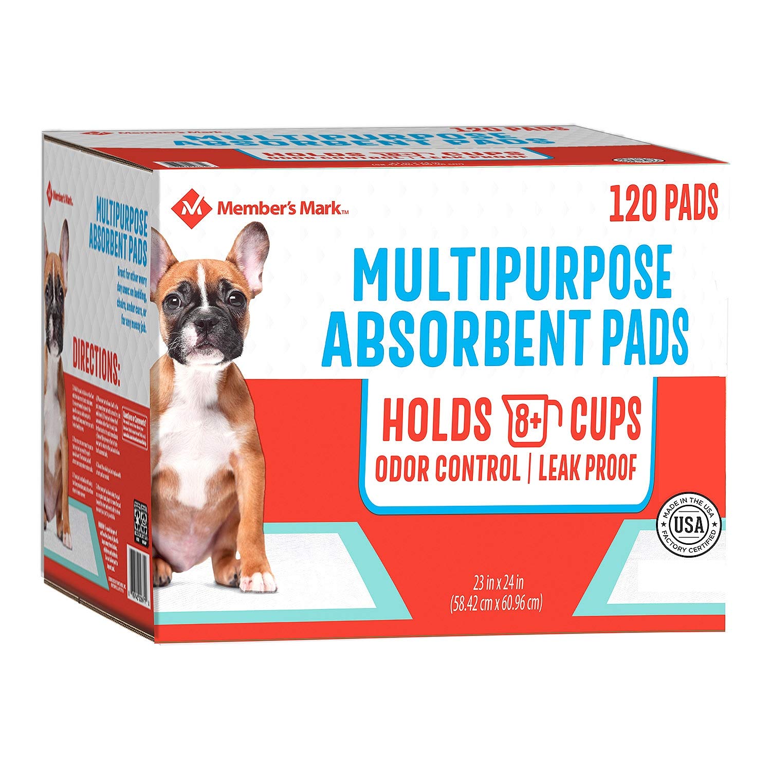 Member's Mark Puppy Training Pads, 23" x 24" (120 Count)