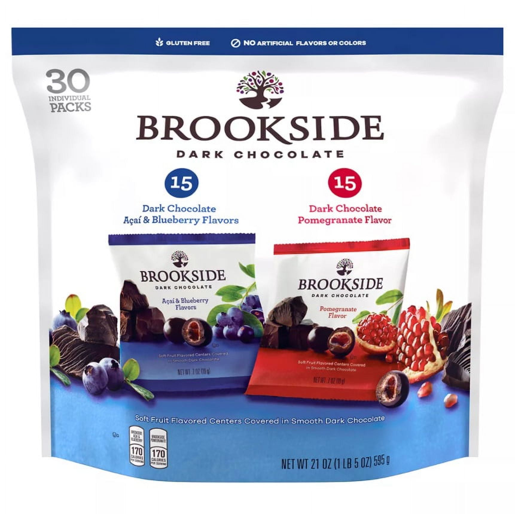 Brookside Dark Chocolate Variety Pack, 30 Count x 0.7 oz