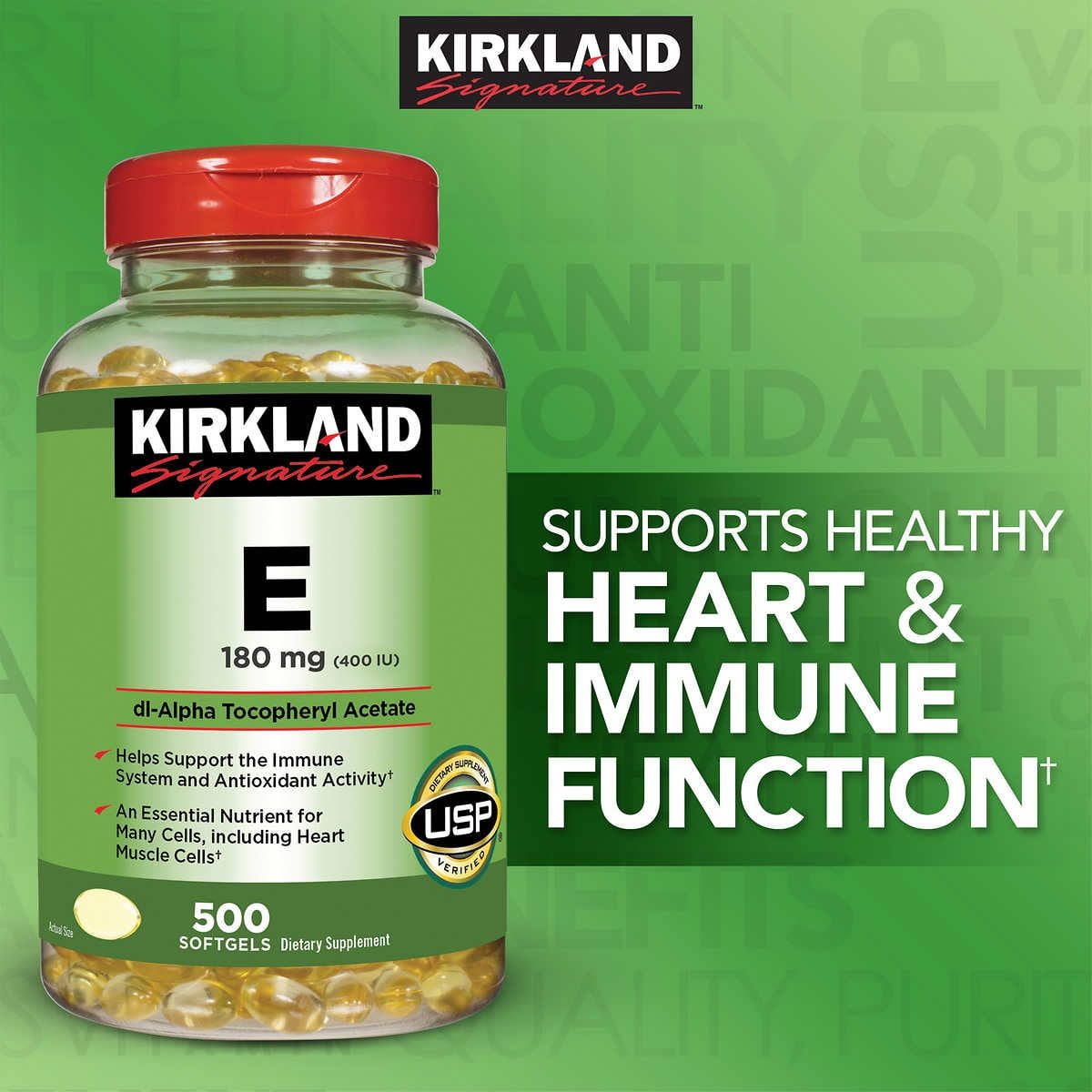 Kirkland Signature Vitamin E 180 mg, 500 Softgels