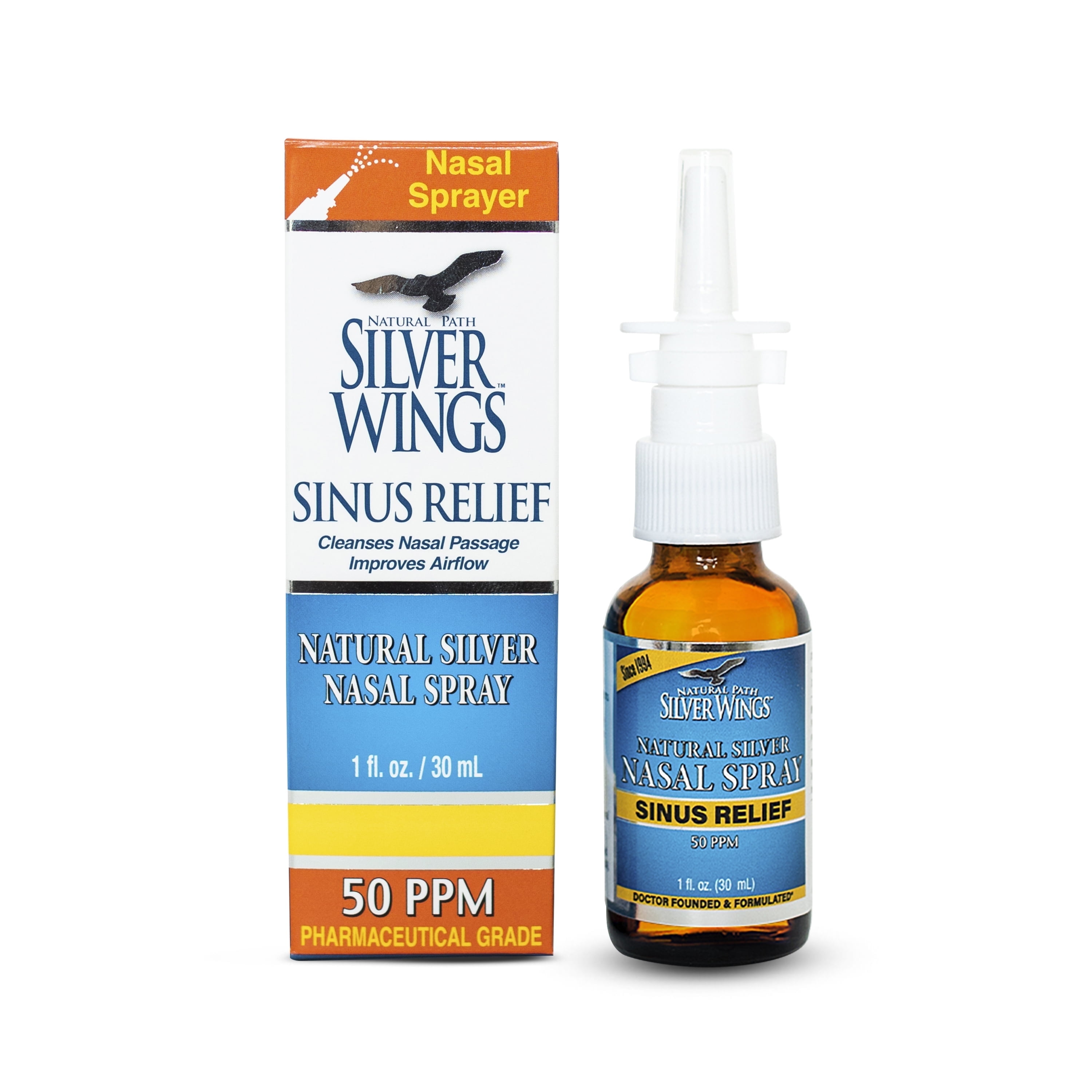 Silver Wings Colloidal Silver Nasal Spray, 50 PPM (1 oz)