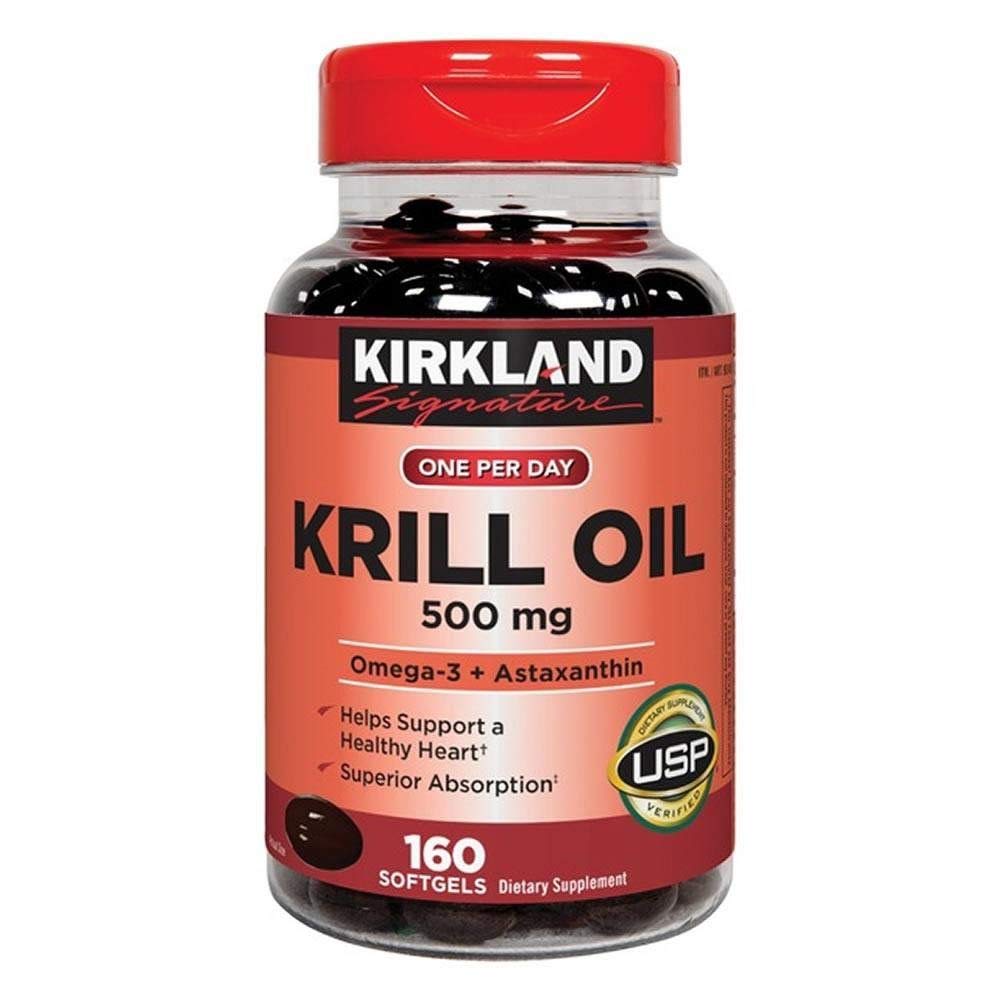 Kirkland Signature Krill Oil 500 mg Omega-3, 160 Softgels