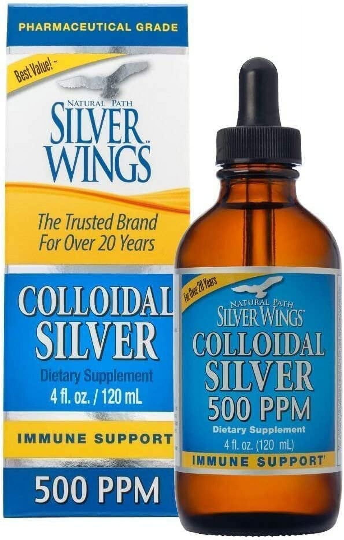 Natural Path Silver Wings Colloidal Silver 500 ppm, 4 fl oz