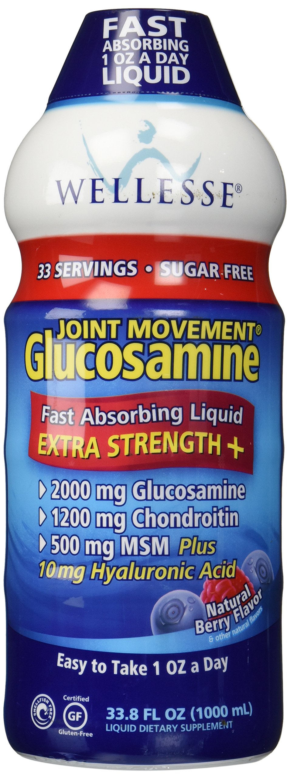Wellesse Joint Movement Liquid Glucosamine with Chondroitin & MSM, 33.8 fl oz