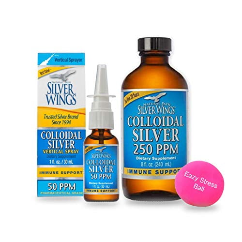 Natural Path Silver Wings Colloidal Silver 250 PPM 8 oz + 50 PPM Spray