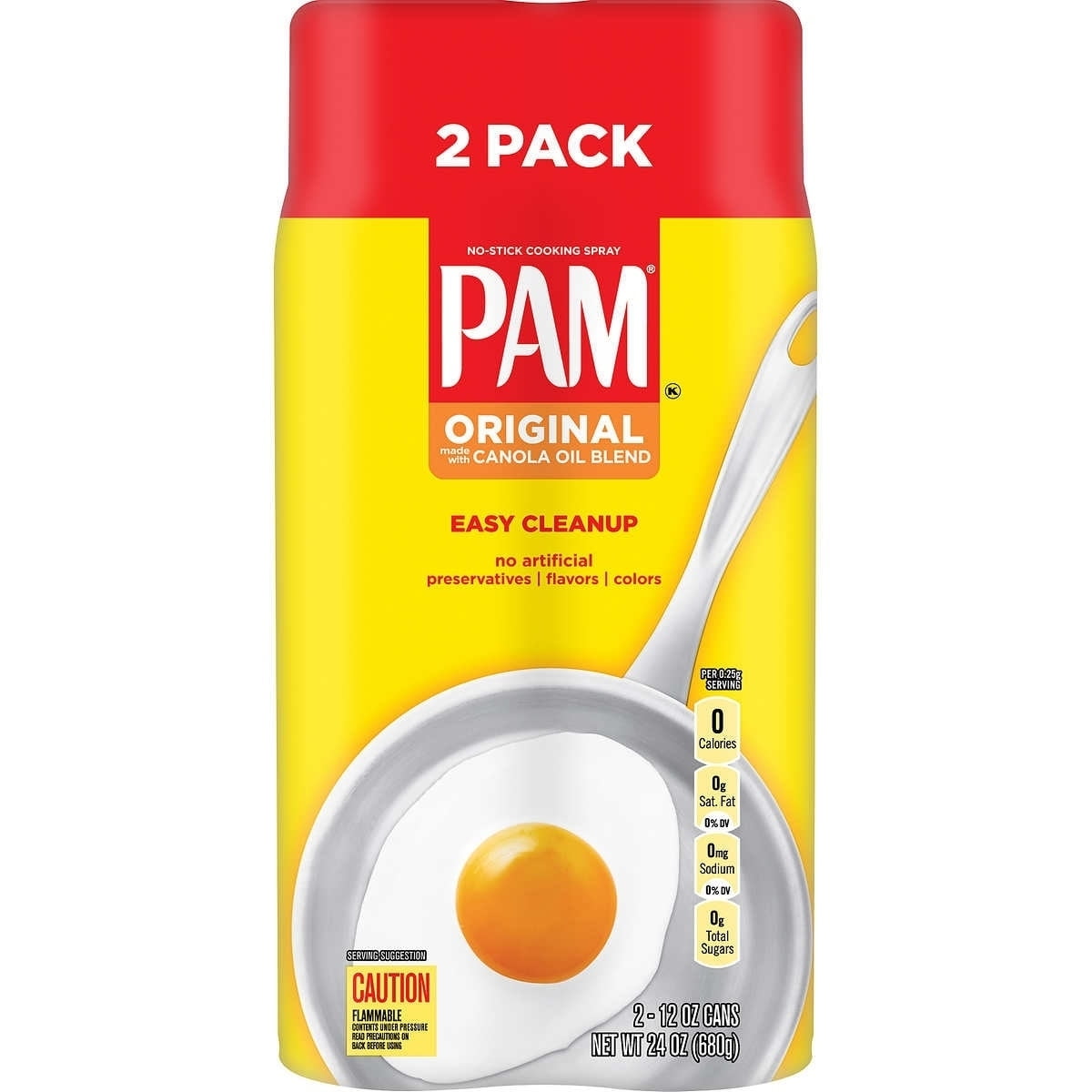 Pam Original Non-Stick Cooking Spray, 12 oz (Pack of 2)