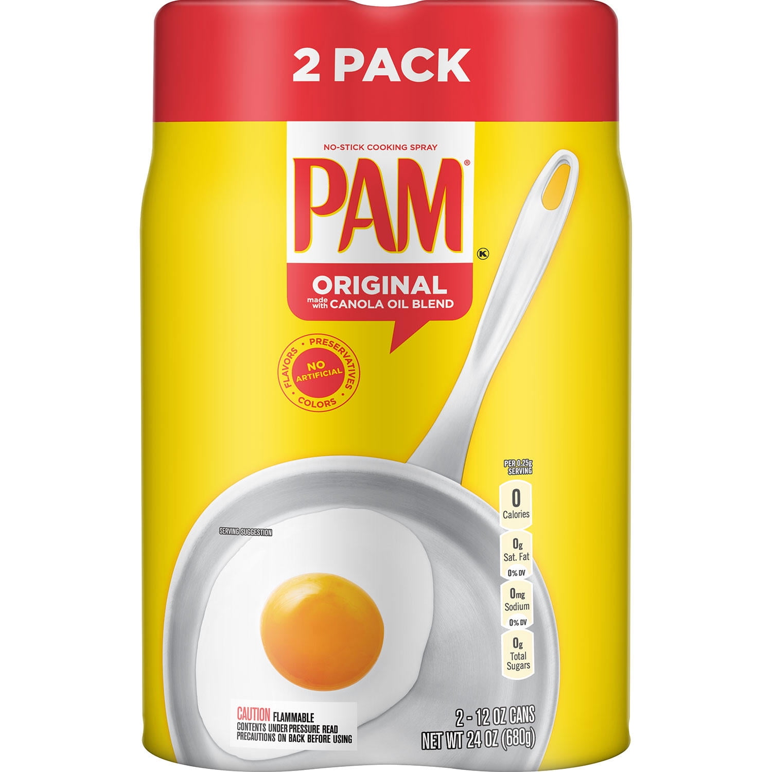 Pam Original No-Stick Cooking Spray, 12 oz (2-Pack)