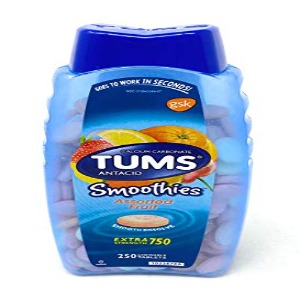 TUMS Extra Strength Smoothies Antacid Chewable Tablets, 250 Count