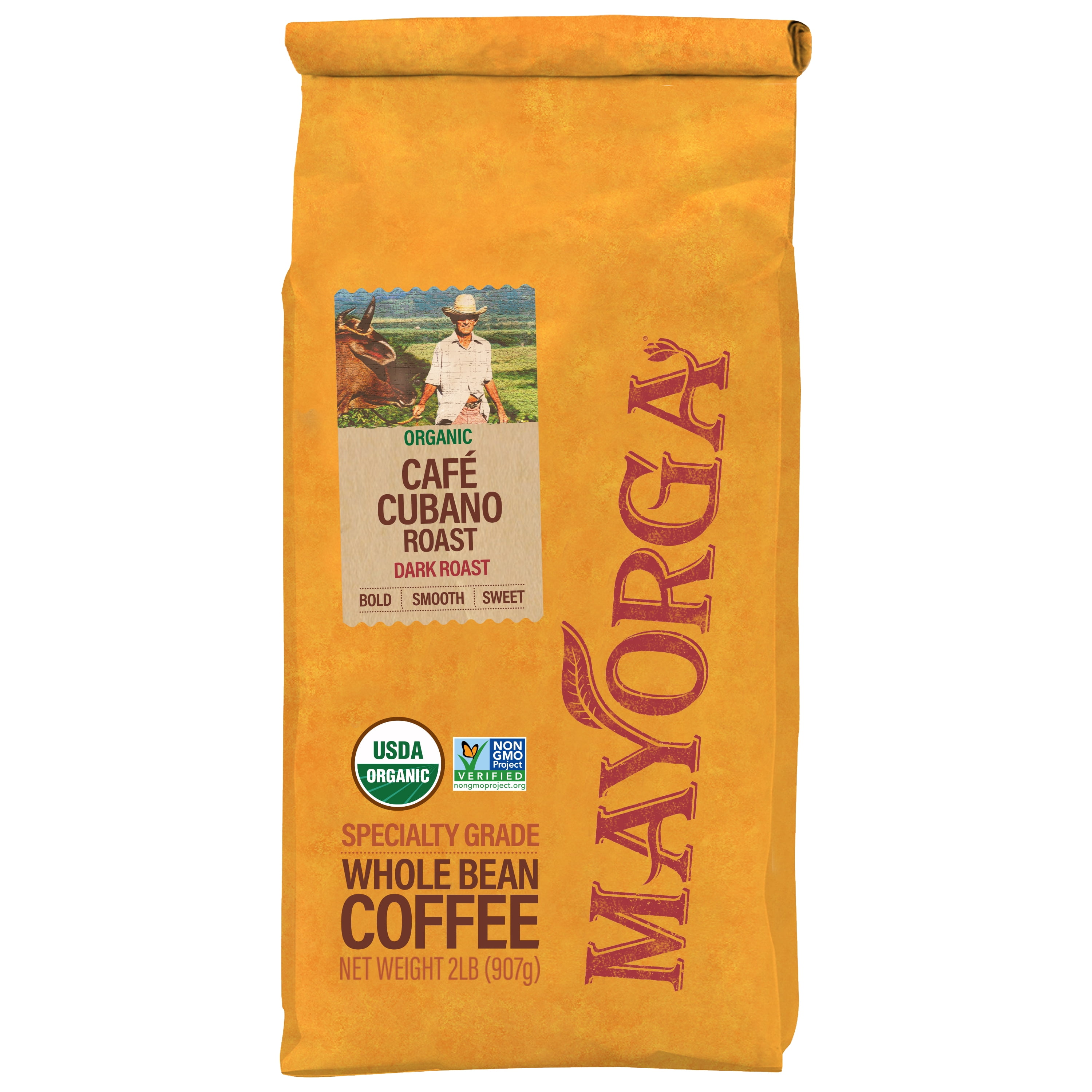 Mayorga Organics Café Cubano Dark Roast Whole Bean Coffee, 32 oz