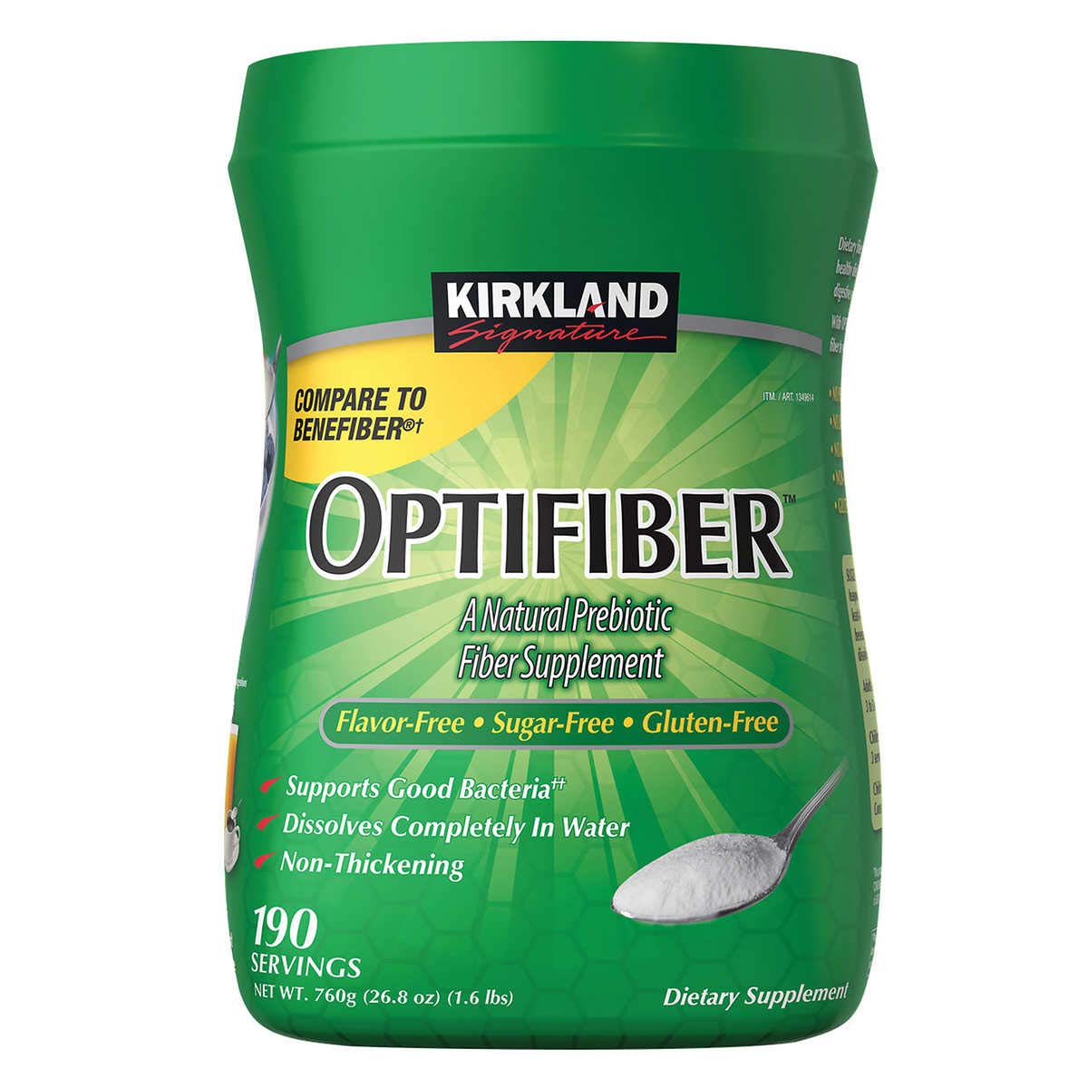 Kirkland Signature OptiFiber Powder, Sugar-Free & Unflavored, 760g (190 Servings)
