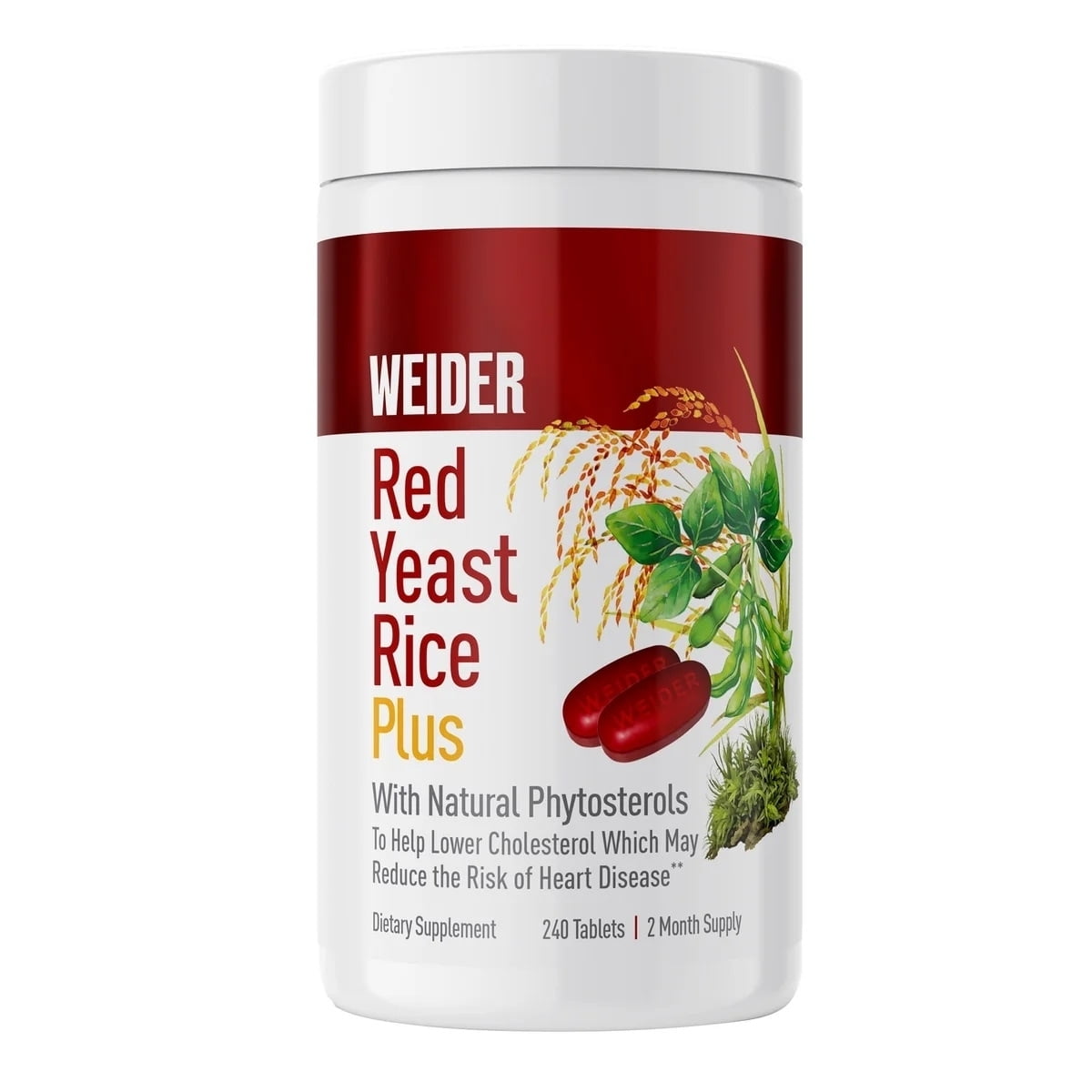 Weider Red Yeast Rice Plus 1200 mg, 240 Tablets