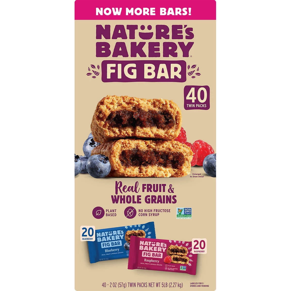 Nature's Bakery Fig Bars, Variety Pack, 2 oz (40 Count)