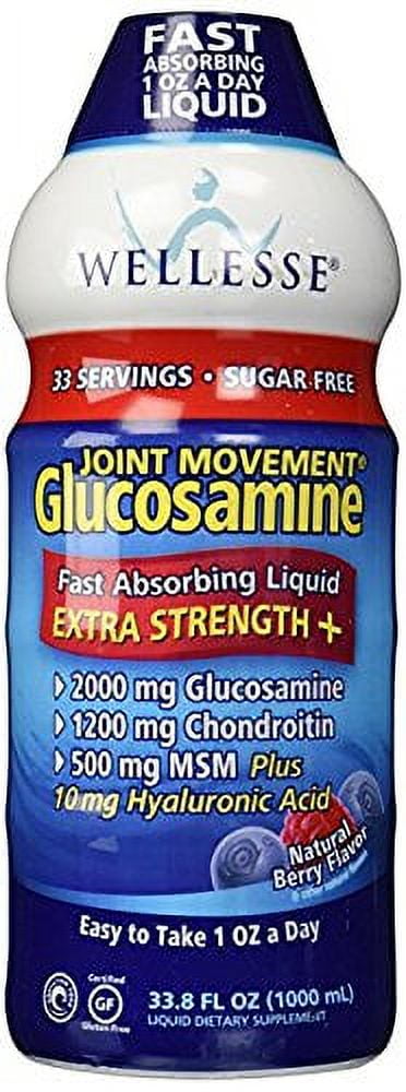 Wellesse Joint Movement Liquid Glucosamine with Chondroitin & MSM, 33.8 fl oz (3-Pack)