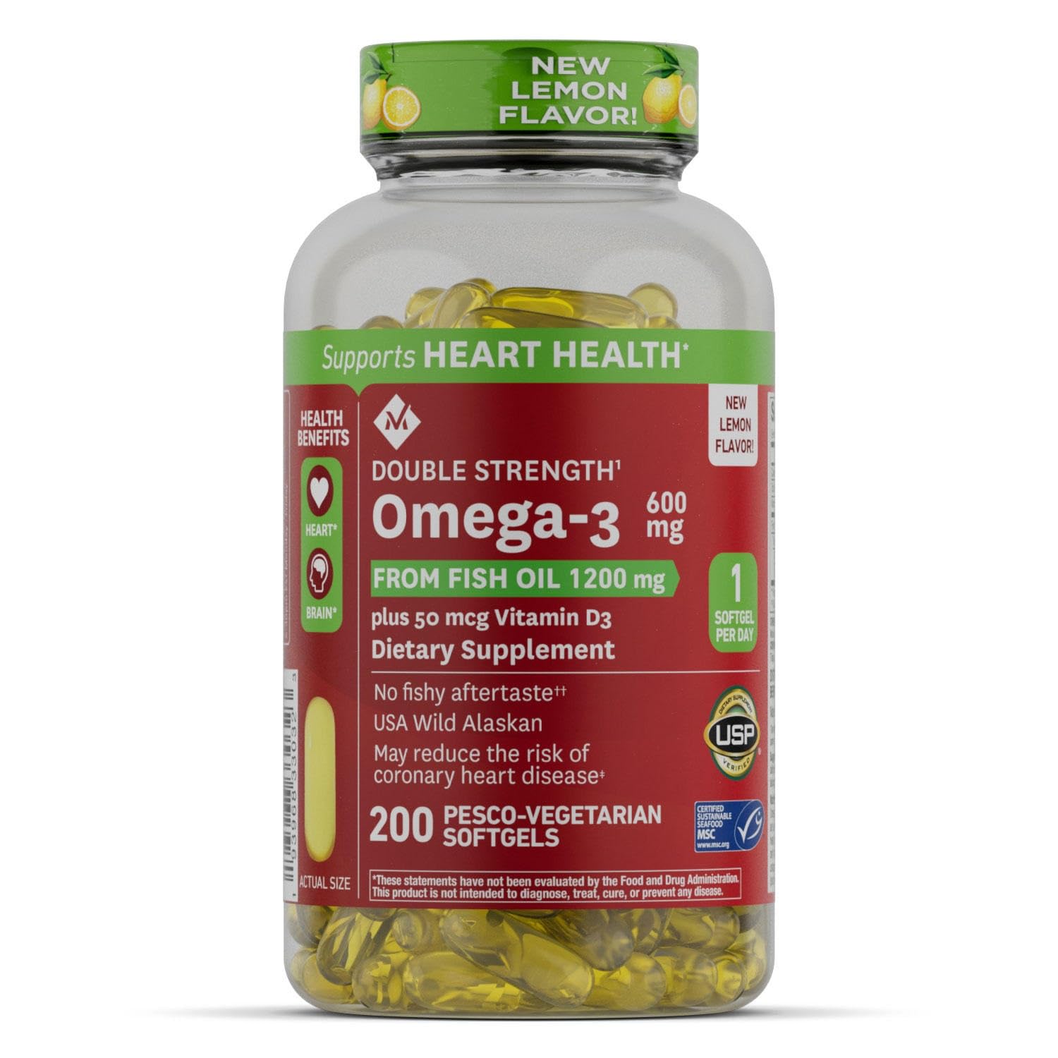 Member's Mark Omega-3 Fish Oil 600 mg + Vitamin D3 (200 Count)