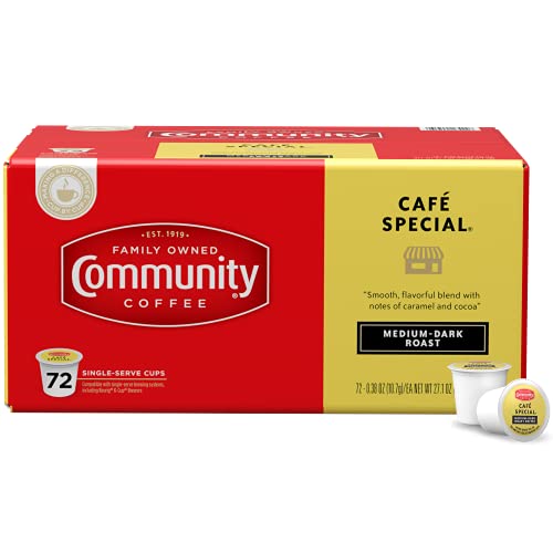 Community Coffee Café Special Medium-Dark Roast K-Cup Pods, 72 Count
