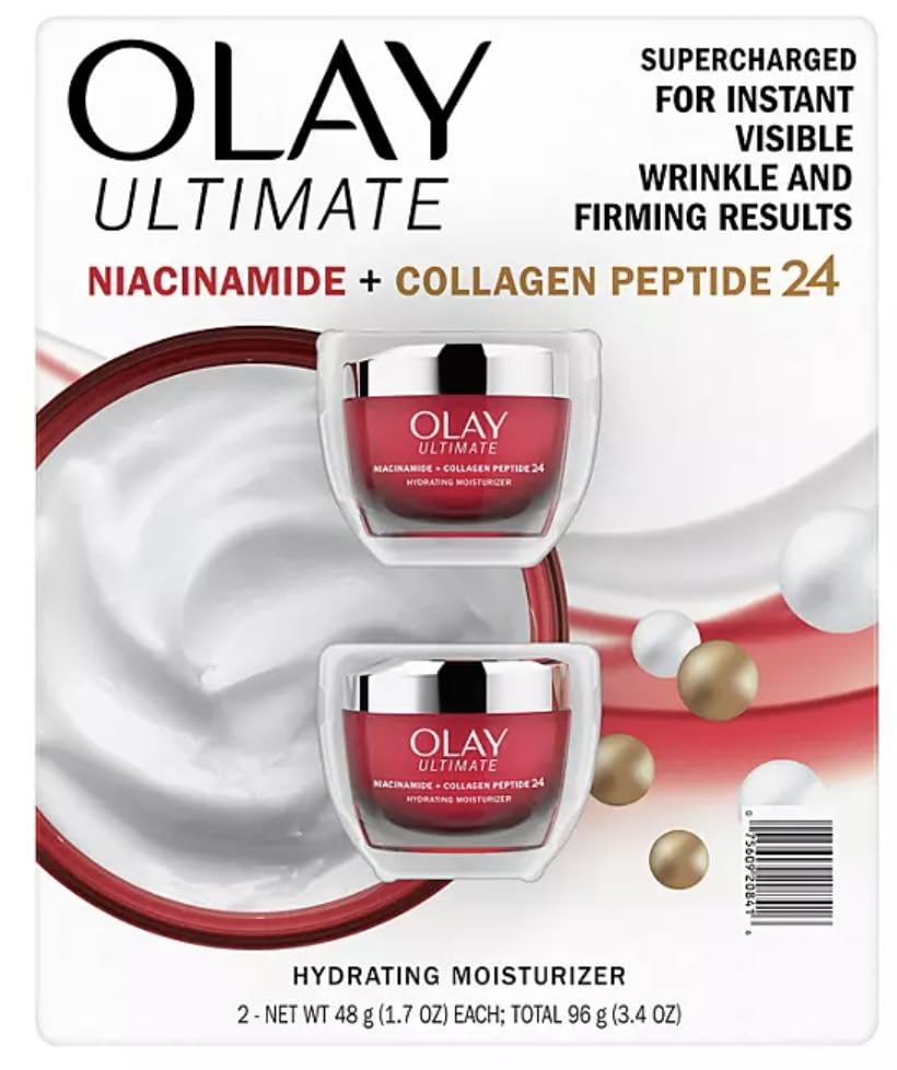 Olay Niacinamide + Collagen Peptide 24 Hydrating Moisturizer (1.7 oz, 2-Pack)