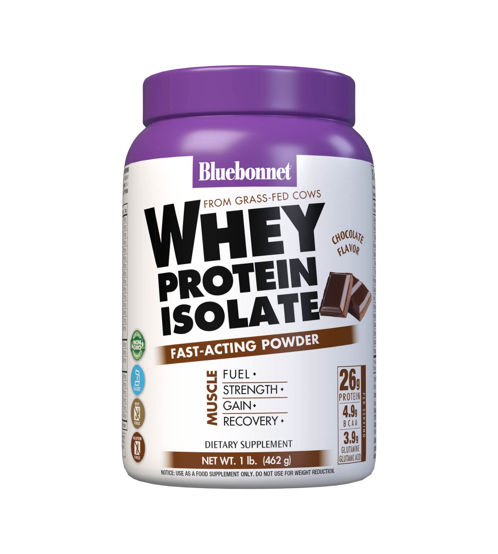 Bluebonnet Whey Protein Isolate, Chocolate, 1 lb (14 Servings)