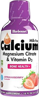 Bluebonnet Liquid Calcium Magnesium Citrate with Vitamin D3, Strawberry, 16 oz