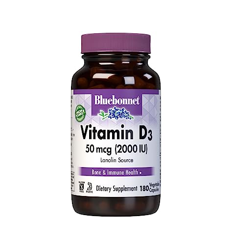Bluebonnet Vitamin D3 2000 IU Vegetable Capsules