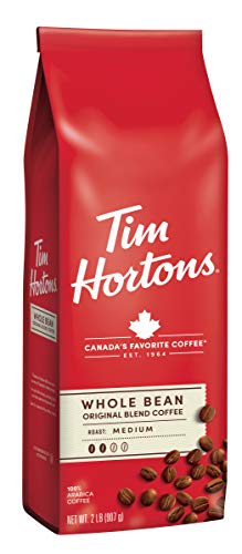 Tim Hortons Original Whole Bean Coffee, Medium Roast, 100% Arabica, 32 oz