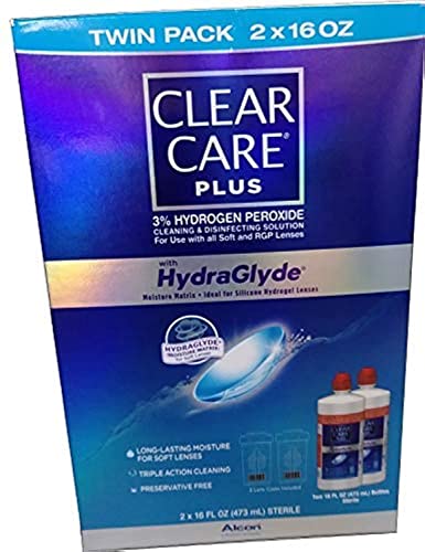 Clear Care Cleaning & Disinfecting Contact Lens Solution Bonus Pack, 32 oz