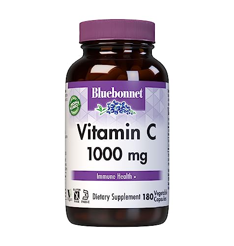 Bluebonnet Vitamin C 1000 mg Vegetable Capsules, 180 Count