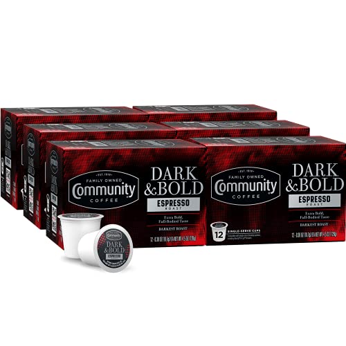 Community Coffee Dark & Bold Espresso Roast K-Cup Pods, 72 Count