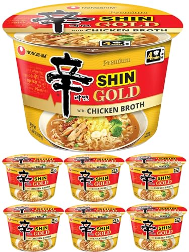Shin Gold Chicken Broth Ramen Bowls, Premium (6-Pack)