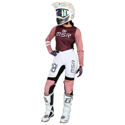 MSR Women's Nova MX Off road/ Dirt Bike Pants White & Pink - Picture 12 of 13