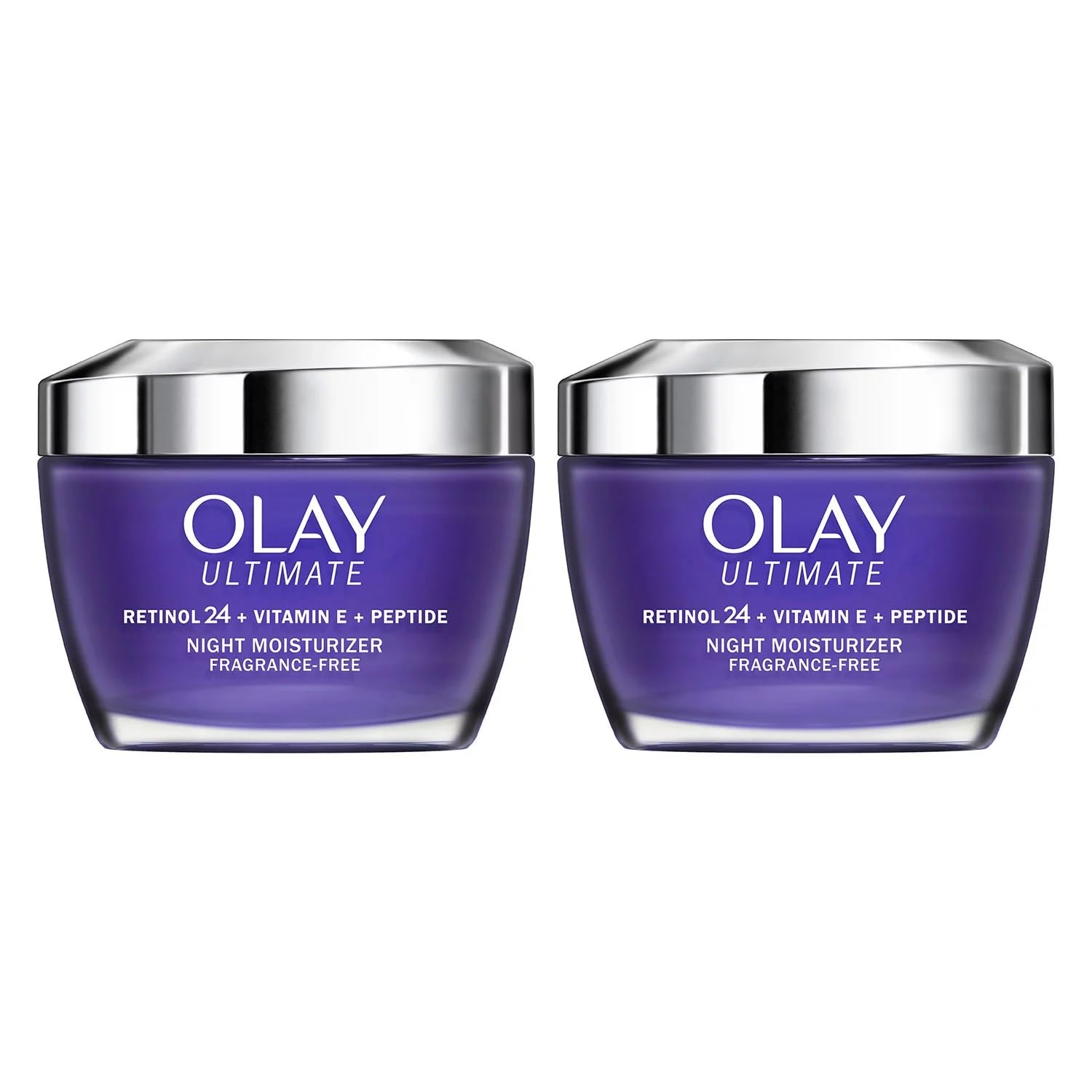 Olay Retinol 24 + Vitamin E & Peptide Night Moisturizer, 2-Pack (1.7 oz)