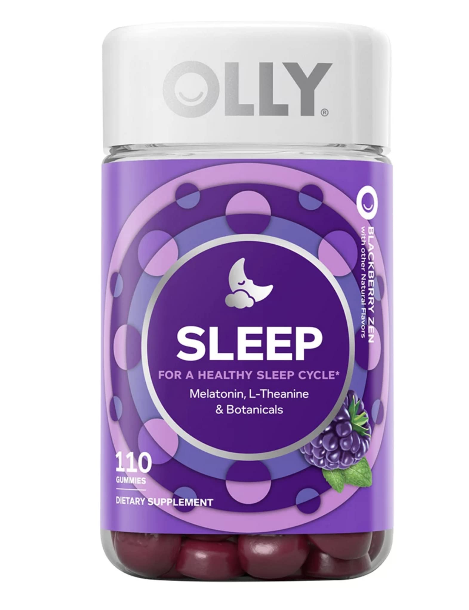 OLLY Restful Sleep Gummies with Melatonin & L-Theanine, BlackBerry Zen (110 ct.)